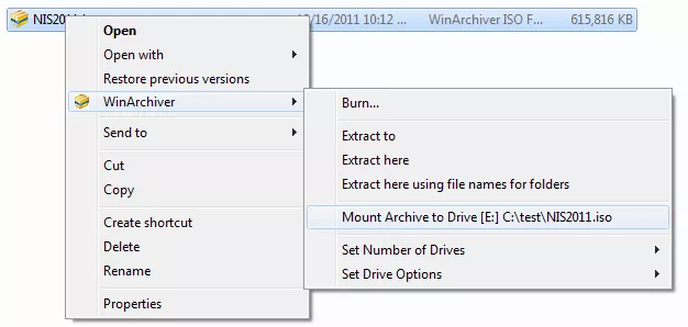 WinArchiver Virtual Drive